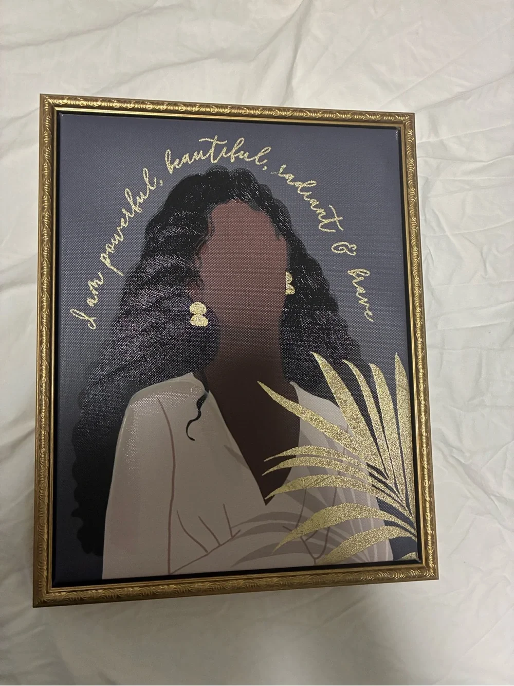 Framed Black & Gold Woman Portrait Wall Art
